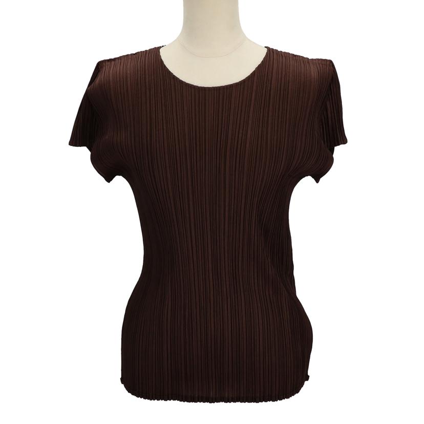 ＰＬＥＡＴＳ　ＰＬＥＡＳＥ イッセイミヤケ/プリーツプリーズ　半袖Ｔ茶//ABランク/78