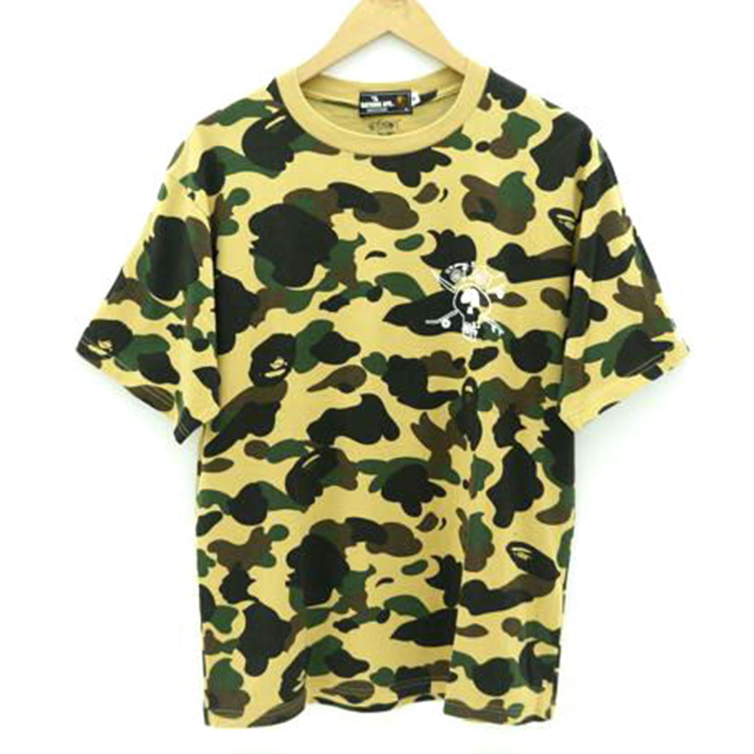 A　BATHING　APE×STUSSY アベイシングエイプ/STUSSY30周年記念コラボTシャツ／カモフラ//Aランク/18