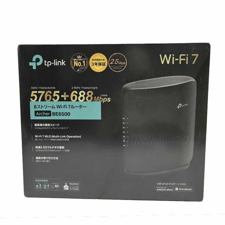 tp－link ティーピーリンク/デュアルバンドWi－Fi7ルーター/Archer BE6500//Sランク/51
