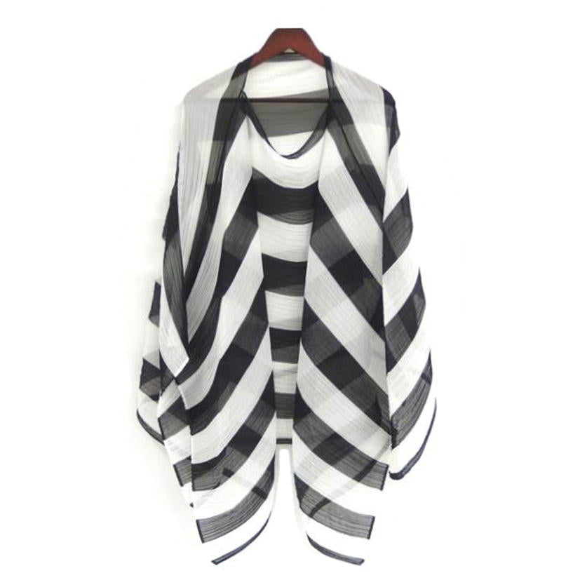 PLEATS　PLEASE　 ﾌﾟﾘｰﾂﾌﾟﾘｰﾂ/PLEATS　PLEASE　　ボーダーポンチョ/PP54-AD391//ABランク/82