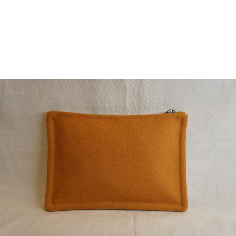 HERMES エルメス/フラットポーチPM／Hナッテ／ウール100％／内側コットン100％//SAランク/92