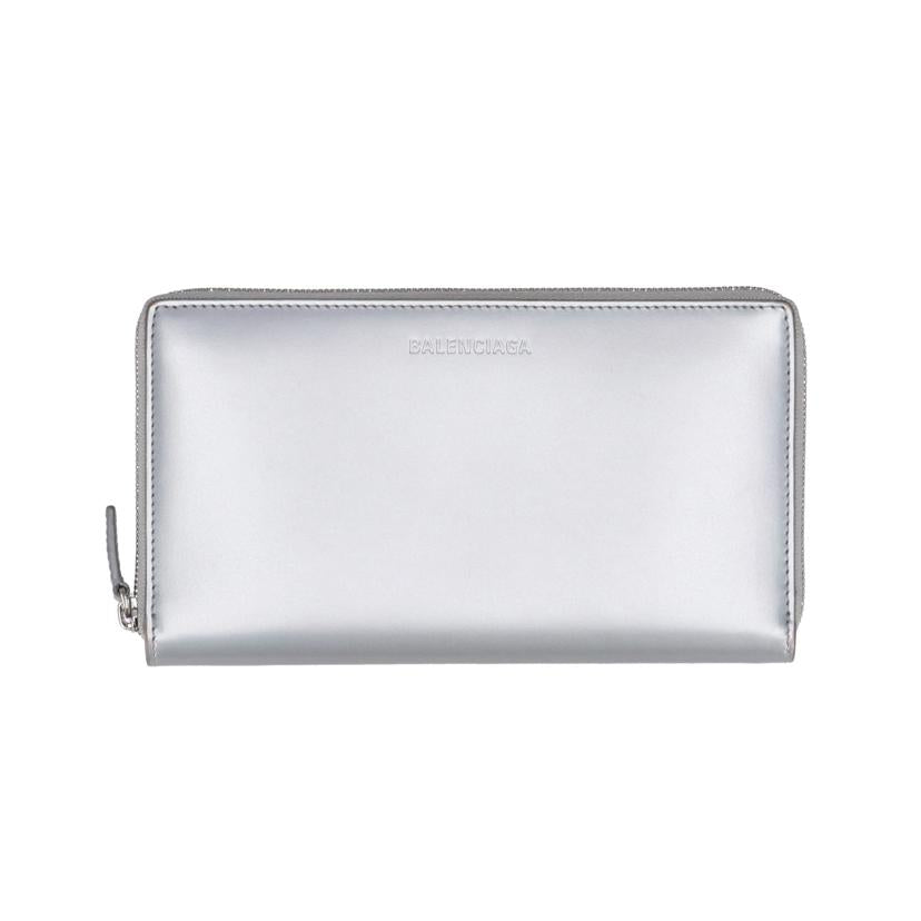 BALENCIAG バレンシアガ/エッセンシャル／ラウンドファスナー長財布／シルバー/664041//584***/Aランク/18