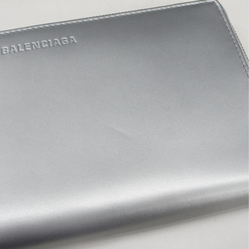 BALENCIAG バレンシアガ/エッセンシャル／ラウンドファスナー長財布／シルバー/664041//584***/Aランク/18