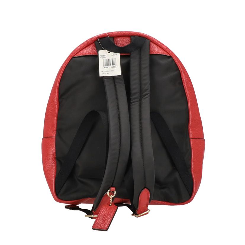 COACH コーチ/チャーリーペブルドレザーミディアムバックパック／レッド/F30550//K18**/Aランク/18