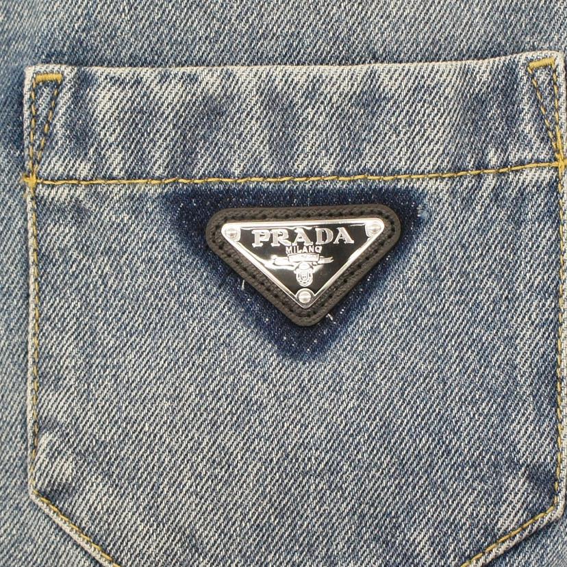 PRADA プラダ/トライアングルロゴ／オーバーサイズダメージ加工デニムシャツ/GFC036 S212//ｻｲｽﾞ:36/Aランク/91