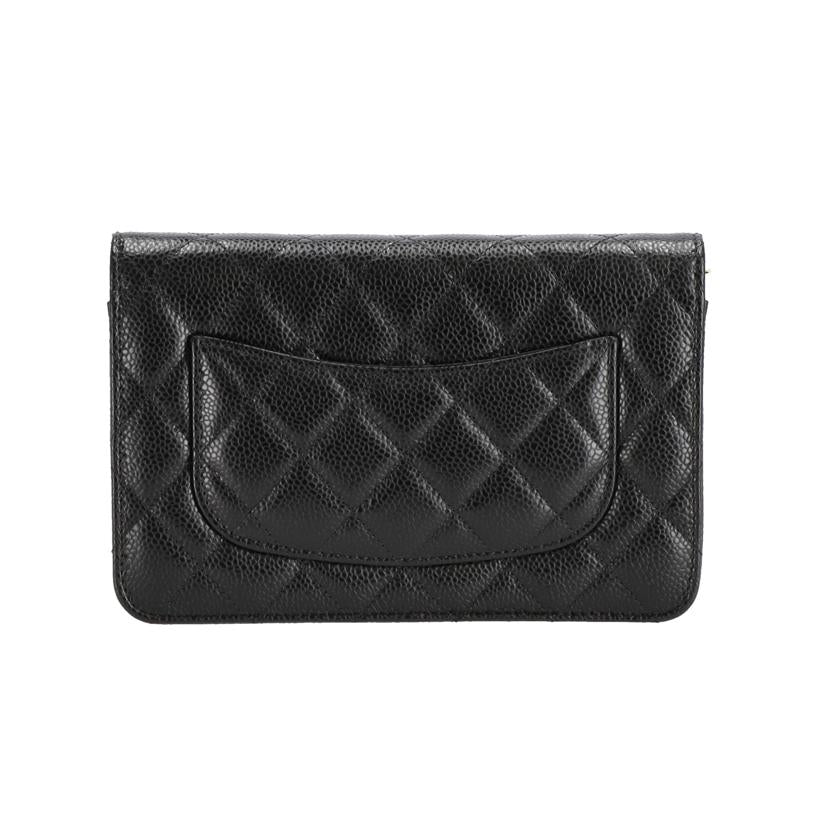 CHANEL シャネル/キャビアスキン／チェーンウォレット／ゴールド金具／ブラック/AP0250//EE7*****/SAランク/18