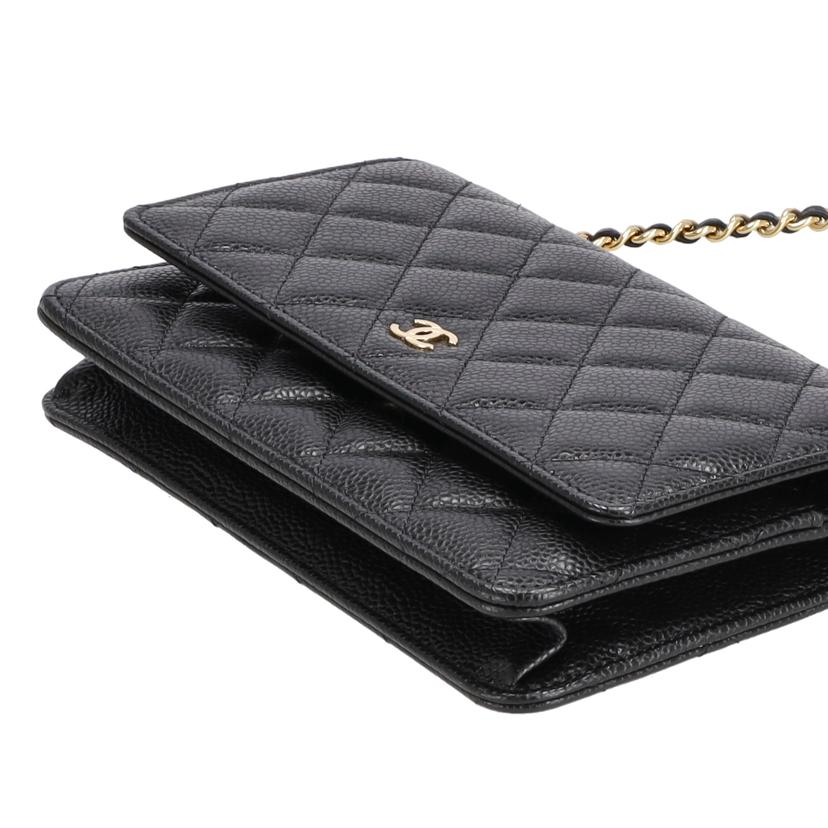 CHANEL シャネル/キャビアスキン／チェーンウォレット／ゴールド金具／ブラック/AP0250//EE7*****/SAランク/18