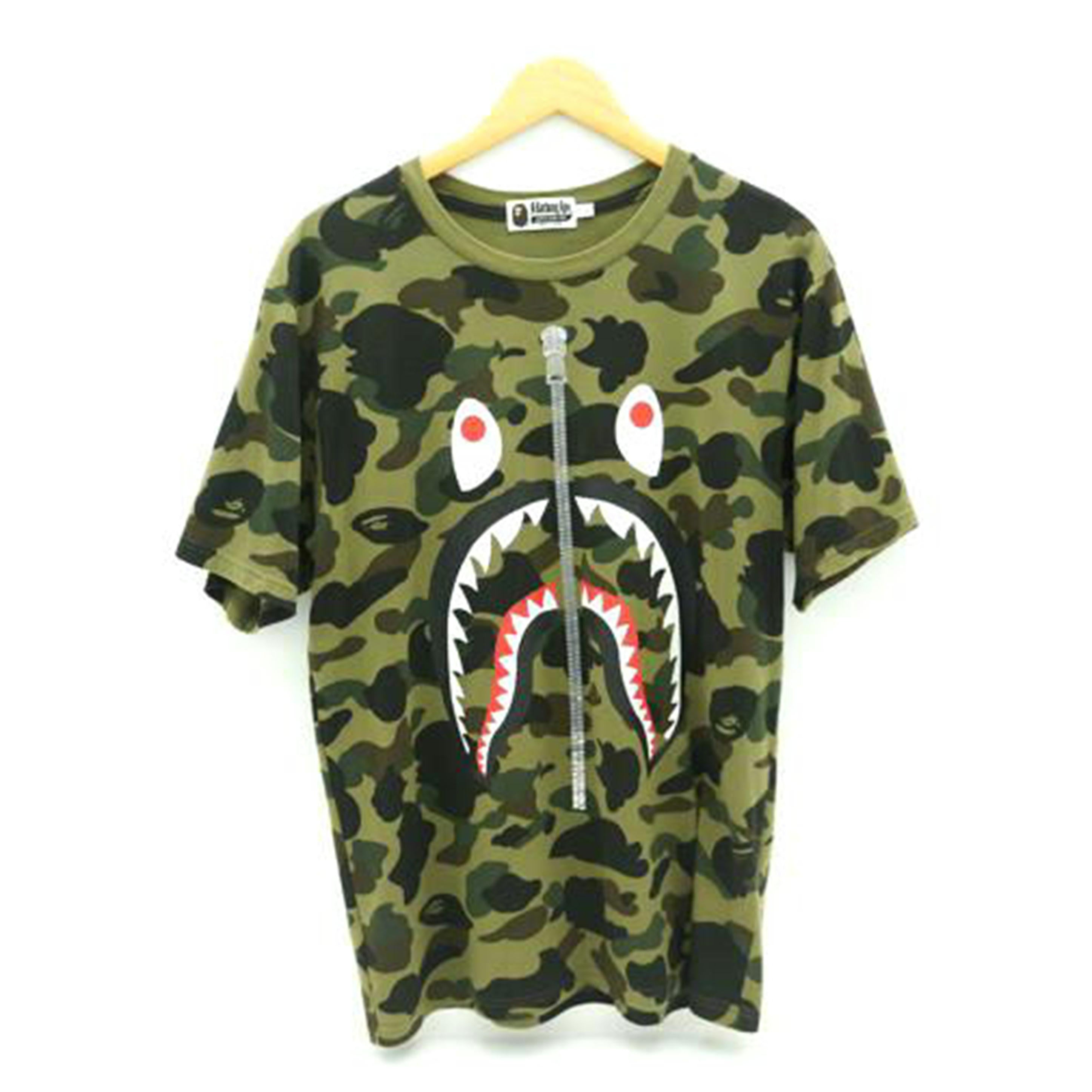 A　BATHING　APE アベイシングエイプ/シャーク／コットンTシャツ／カモフラージュ/001CSC801002X//ABランク/18