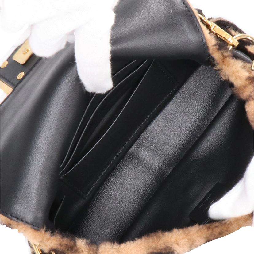 FENDI フェンディ/バゲットミニ／ムートン／レオパード/8BS017A A8HP//Aランク/91