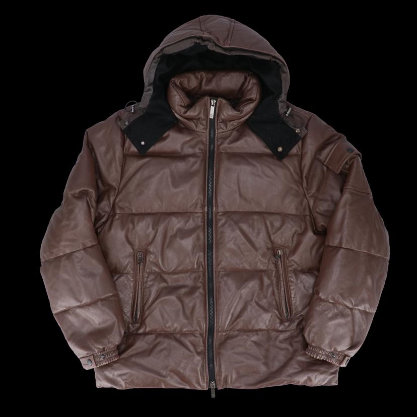 MONCLER モンクレール(MONCLER)/レザーダウンジャケット／フーディー／茶タグ／アーカイブ/G32//ABランク/76