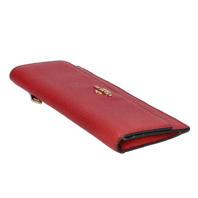 COACH コーチ/クロスグレインレザー／二つ折り長財布／レッド/52331//H14**/Aランク/18