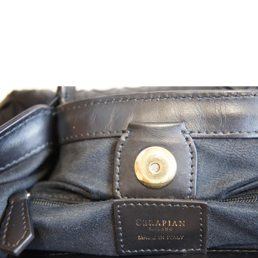 SERAPIAN/イタリア製レザー2WAYバッググラデーションブラック//ABランク/92