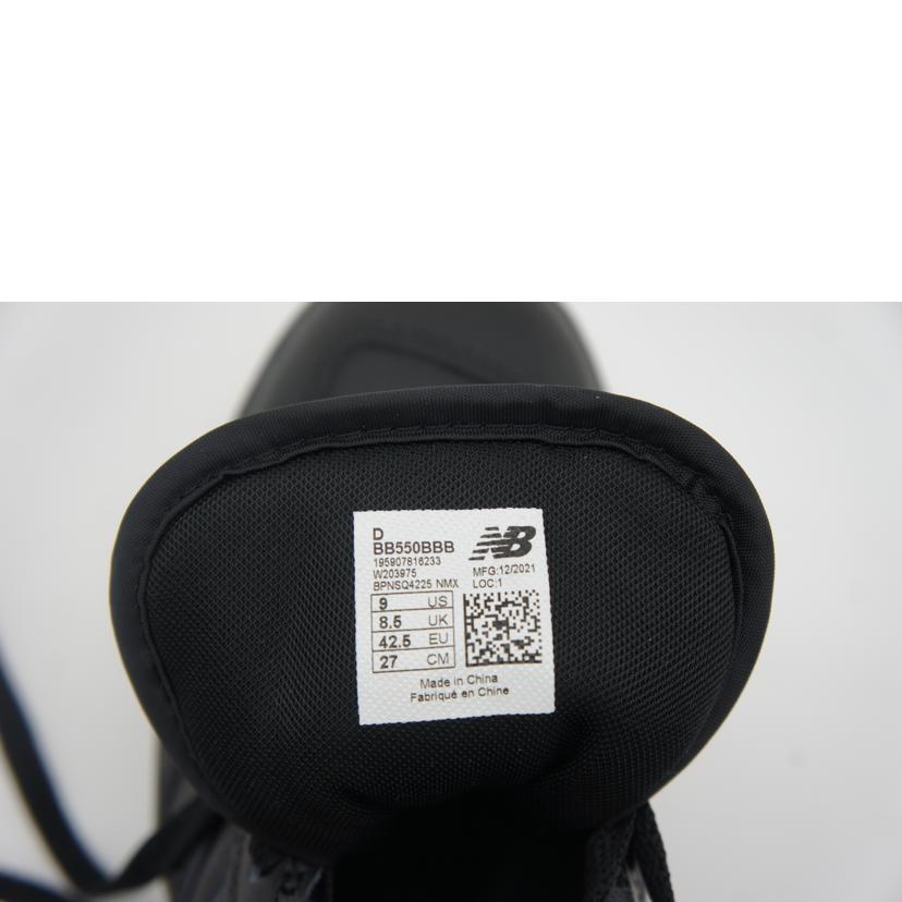 NB ニューバランス/550／トリプルブラック/BB550BBB//ｻｲｽﾞ:27cm/Aランク/75