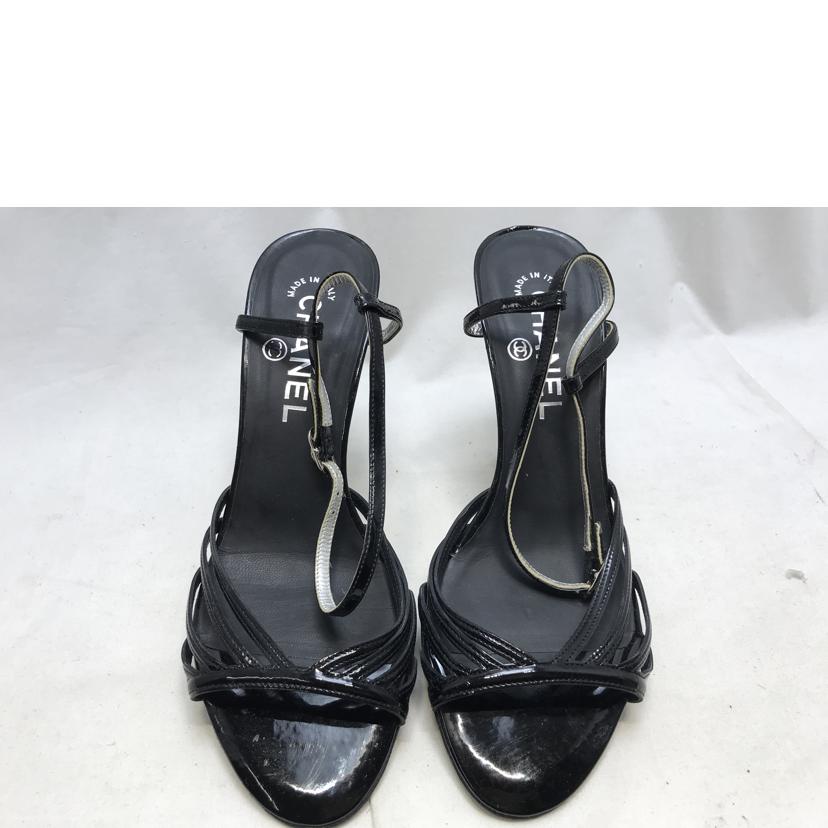 CHANEL シャネル/ブラックストラップ　エナメルサンダル//Bランク/51