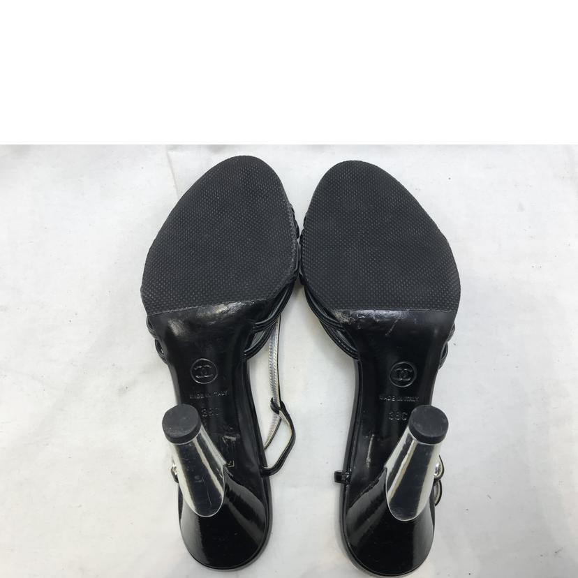 CHANEL シャネル/ブラックストラップ　エナメルサンダル//Bランク/51