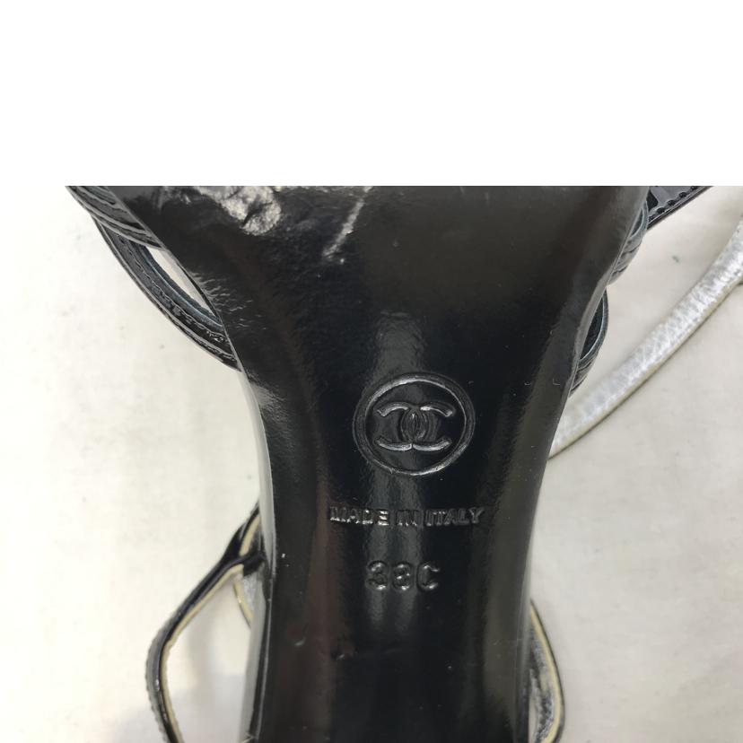 CHANEL シャネル/ブラックストラップ　エナメルサンダル//Bランク/51