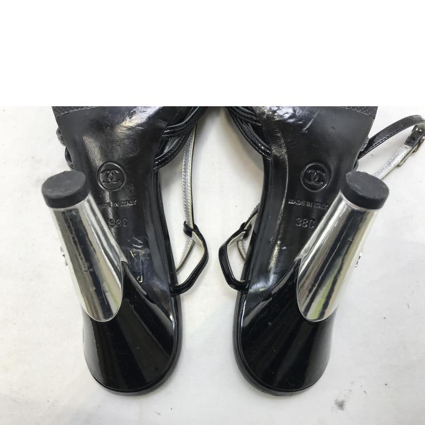 CHANEL シャネル/ブラックストラップ　エナメルサンダル//Bランク/51