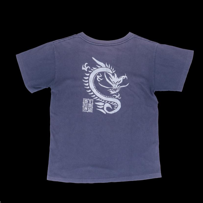 STUSSY　90＇s/OLD　STUSSY　90s　紺タグ　ドラゴンプリントT//Bランク/19