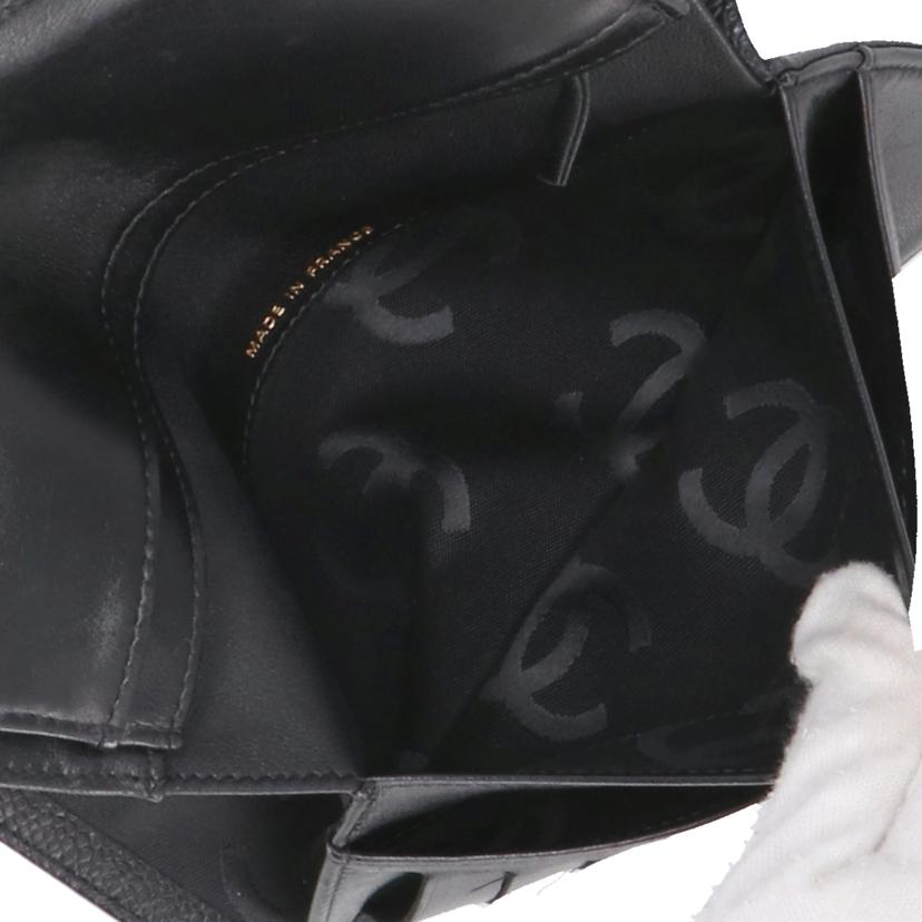 CHANEL シャネル/キャビアスキン ココマーク 二つ折り フラップウォレット/A48651//126*****/ABランク/25