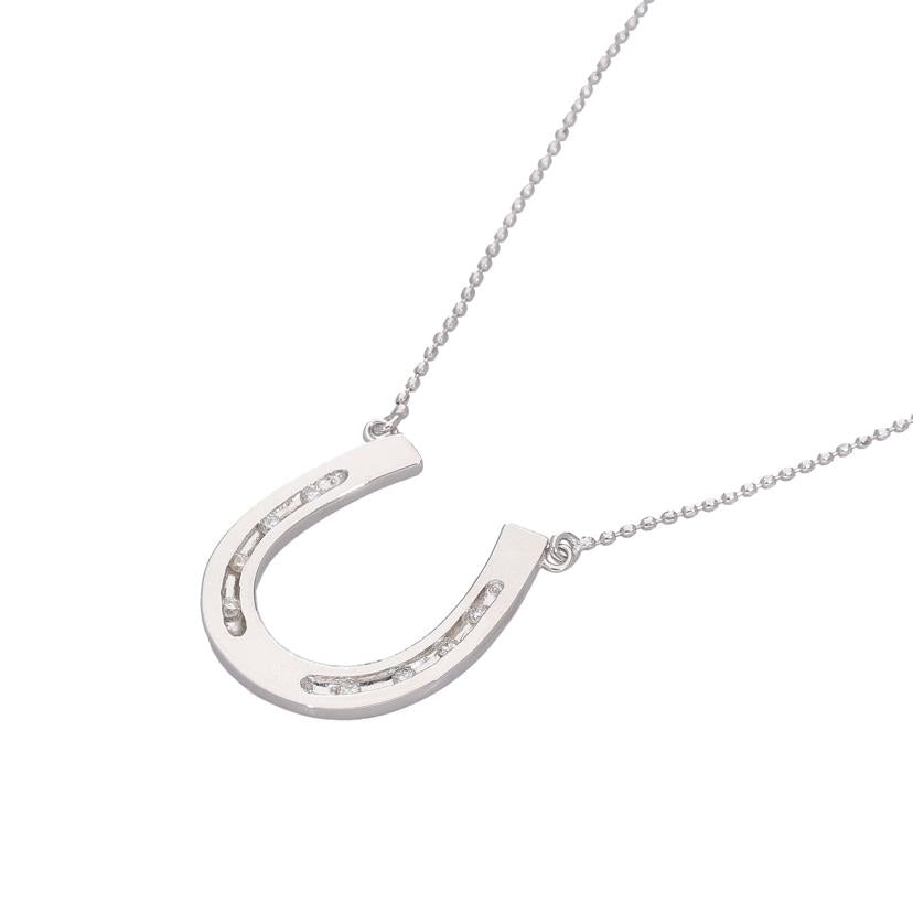 /　K18WGダイヤネックレス0．11ct//ABランク/65