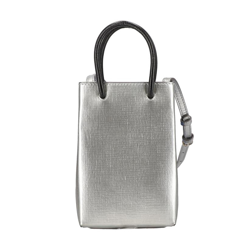 BALENCIAGA バレンシアガ/ショッピングフォンホルダー2WAYショルダーバッグ／シルバー/593826//811**********/ABランク/18