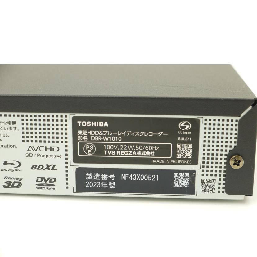 TOSHIBA 東芝/Blu－rayレコーダー/DBR-W1010//NF43X00521/ABランク/69