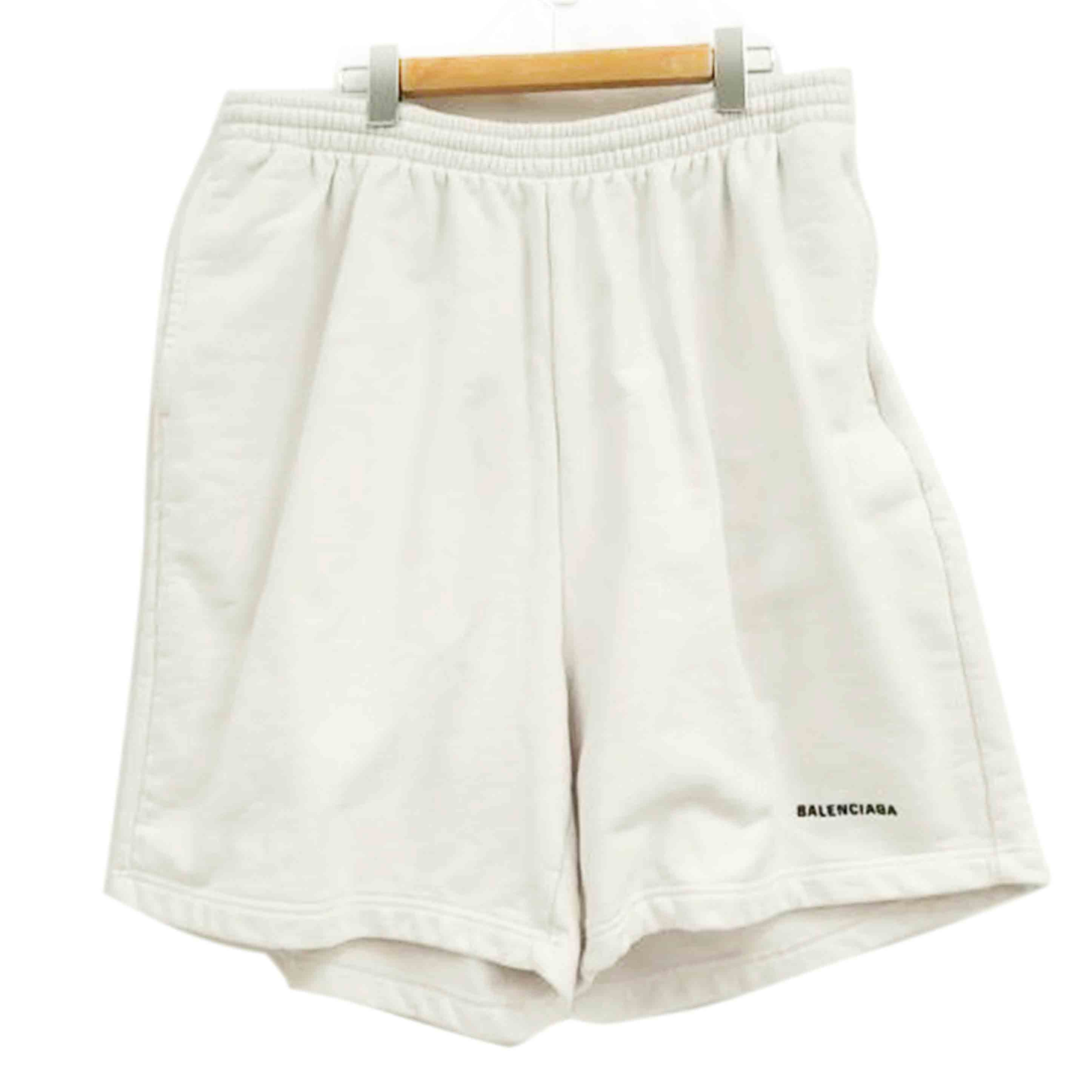 BALENCIAGA BALENCIAGA/ロゴ刺繍ワイドスウェットハーフパンツ/TMVF5 9784//サイズL/ABランク/82