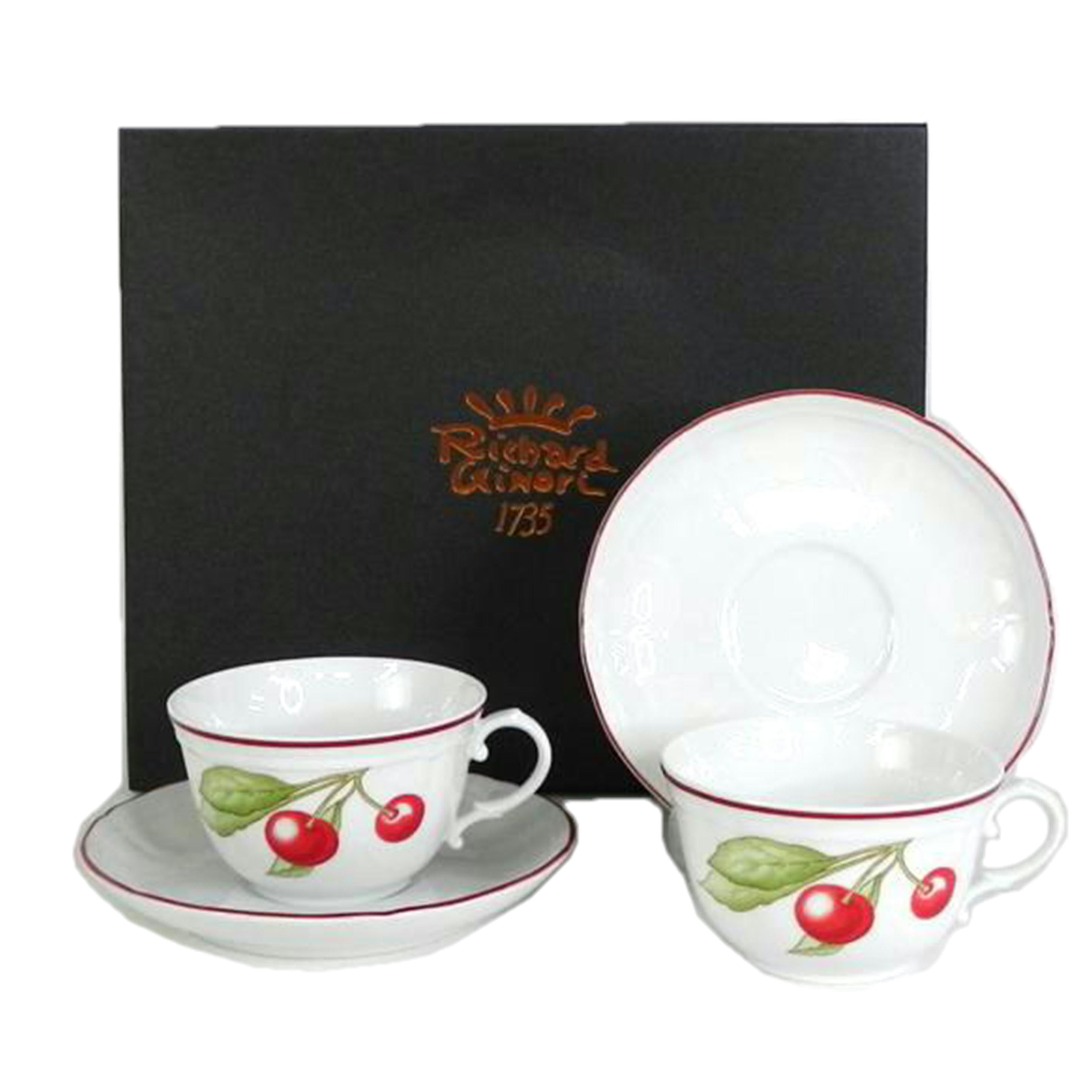 Richard　Ginori リチャードジノリ/アンティコチェリー　ペアカップ＆ソーサー//Aランク/81