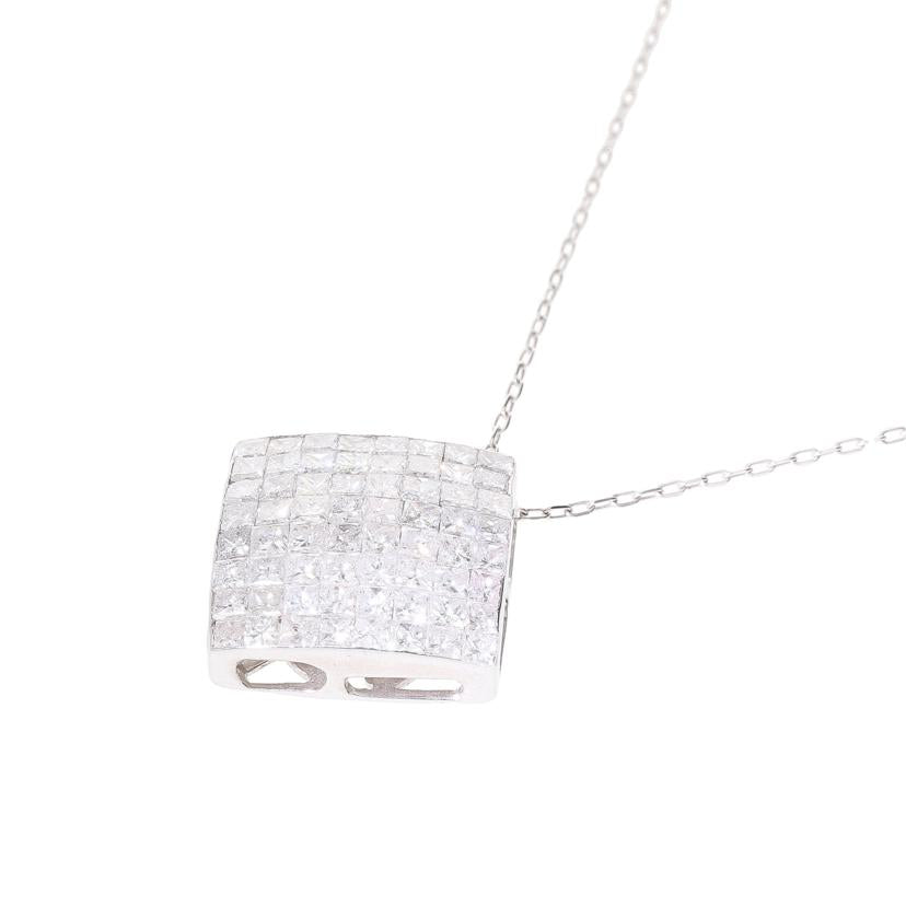 /　◎K18WGダイヤネックレス2．00ct//Aランク/59