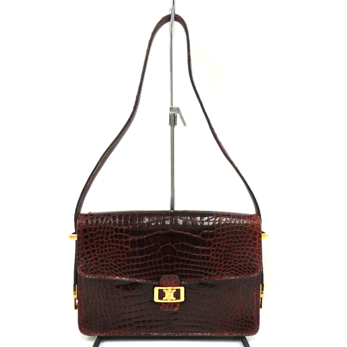CELINE セリーヌ/ホースキャリッジクロコショルダーバック//T.0*/Bランク/25