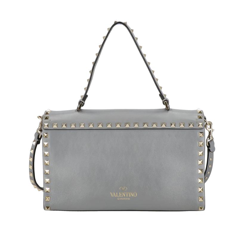 VALENTINO　 ヴァレンティノ/ロックスタッズトップハンドル2WAYショルダーバッグ／グレー//BL-********/ABランク/18