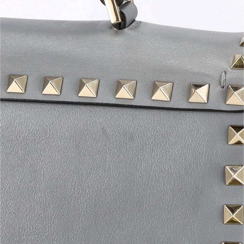 VALENTINO　 ヴァレンティノ/ロックスタッズトップハンドル2WAYショルダーバッグ／グレー//BL-********/ABランク/18
