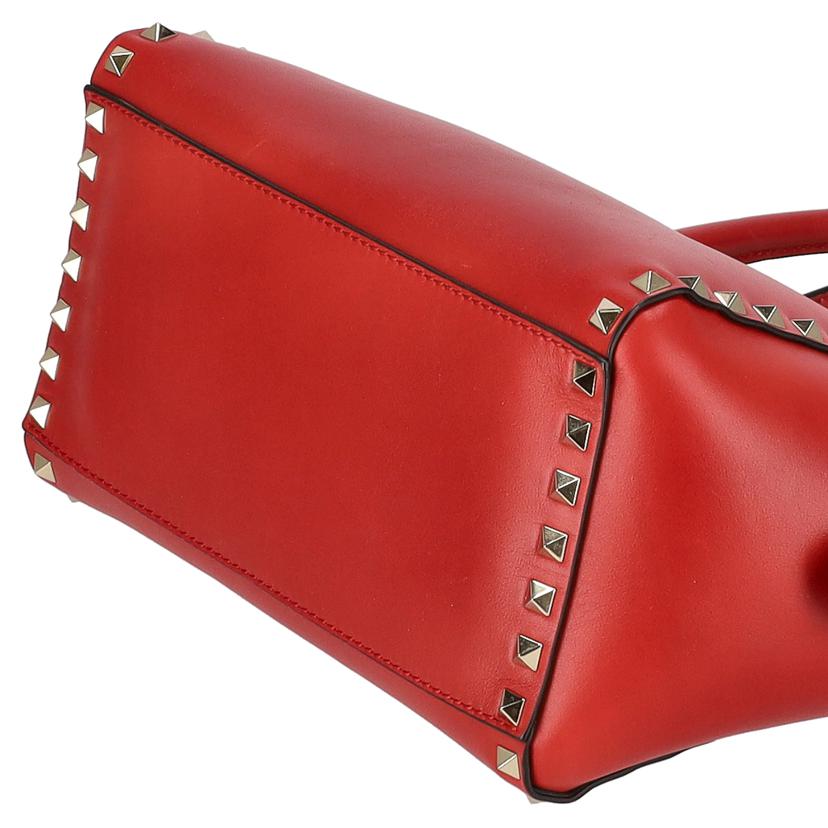 VALENTINO ヴァレンティノ/ロックスタッズレザー2WAYトートバッグ／レッド//GF-********/Aランク/18