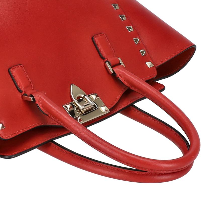VALENTINO ヴァレンティノ/ロックスタッズレザー2WAYトートバッグ／レッド//GF-********/Aランク/18