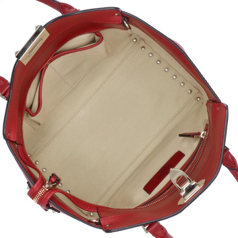 VALENTINO ヴァレンティノ/ロックスタッズレザー2WAYトートバッグ／レッド//GF-********/Aランク/18