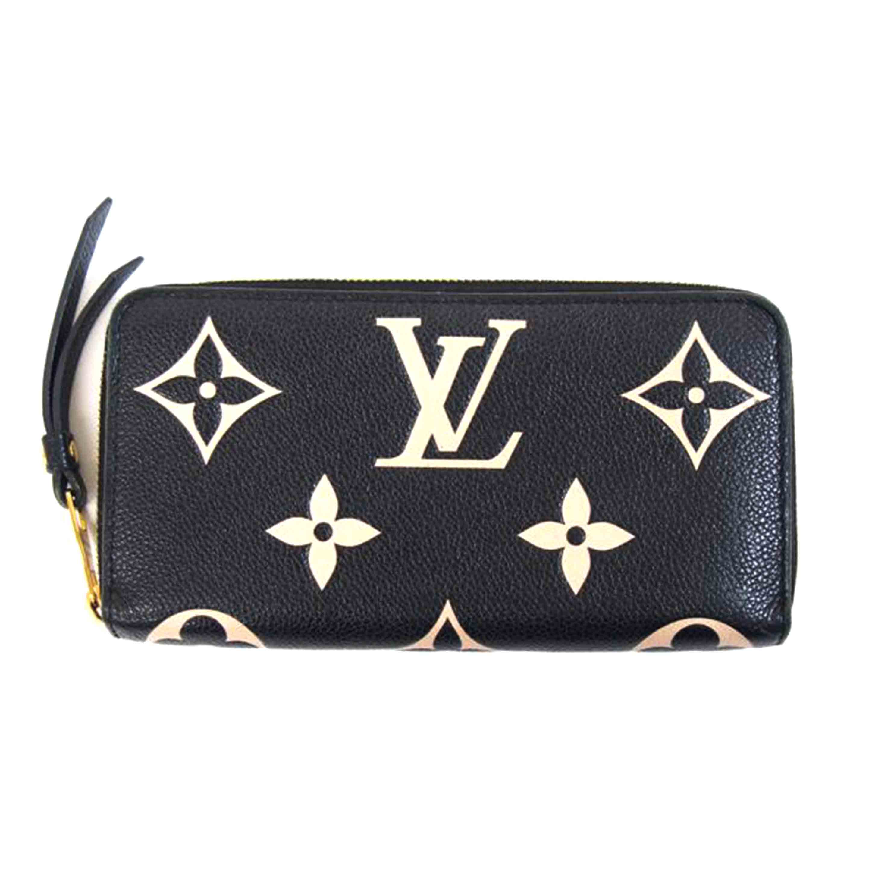 LOUIS　VUITTON ルイヴィトン/ジッピー・ウォレット　ブラック　ベージュ／　モノグラム・アンプラント/M80481//RFI*/BCランク/71