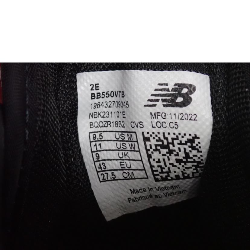 new　balance ﾆｭｰﾊﾞﾗﾝｽ/NB　550　スニーカー/BB550VTB//27.5cm/Bランク/62