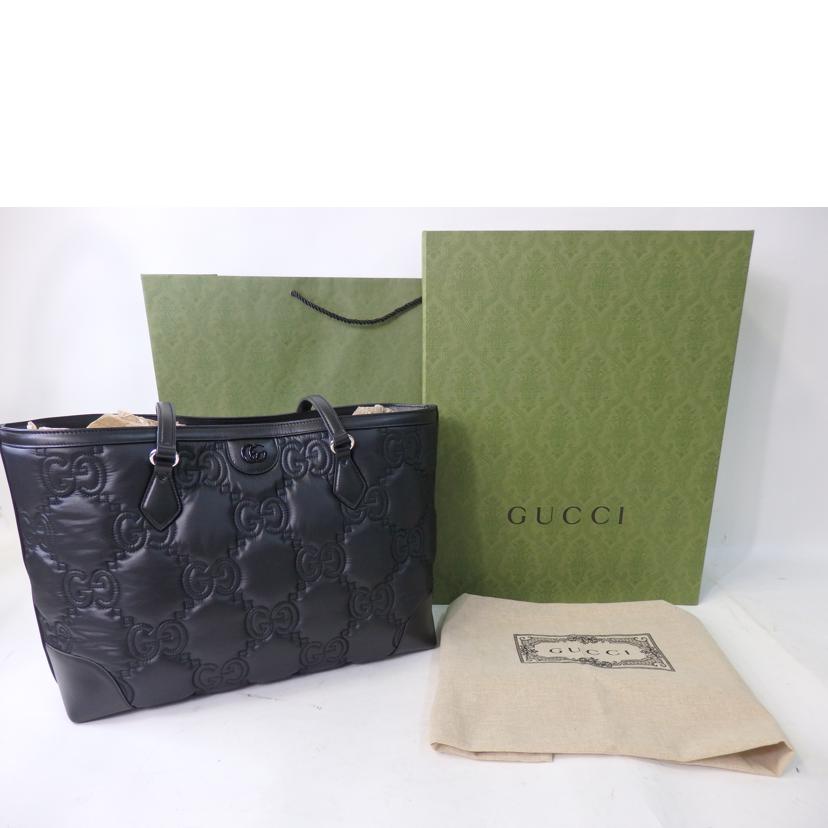 GUCCI グッチ/GGマトラッセ／ミディアムトートバッグ／黒／ナイロン×レザー/631685//498***/SAランク/84