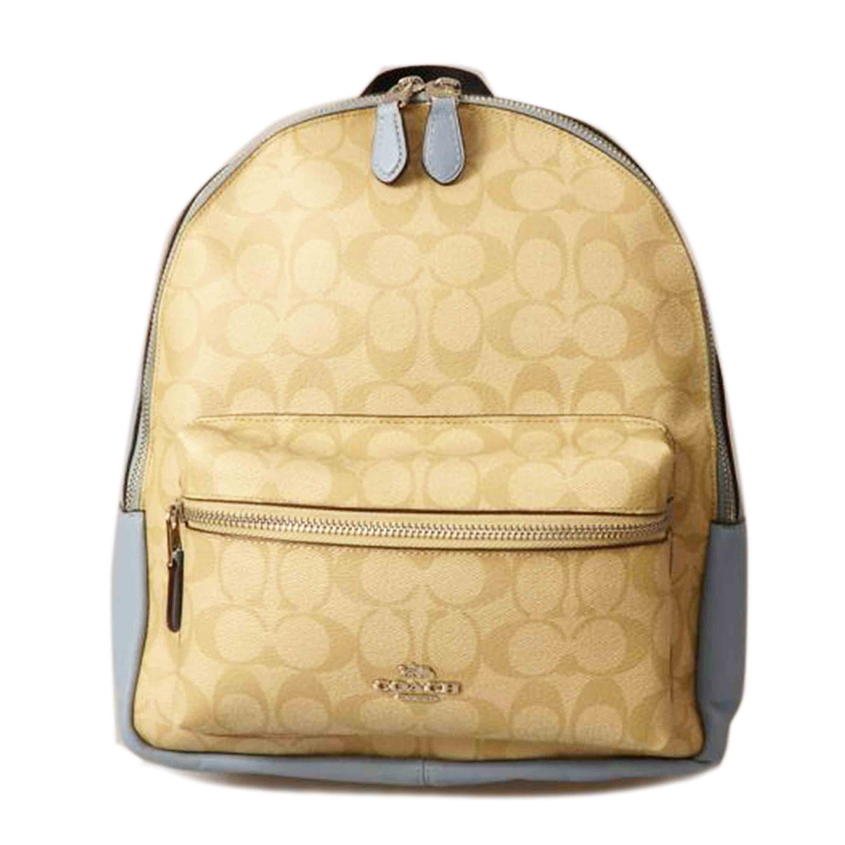 COACH コーチ/PVCバックパック／シグネチャー／ライトブルー×ベージュ/F32200//M18**/Bランク/76