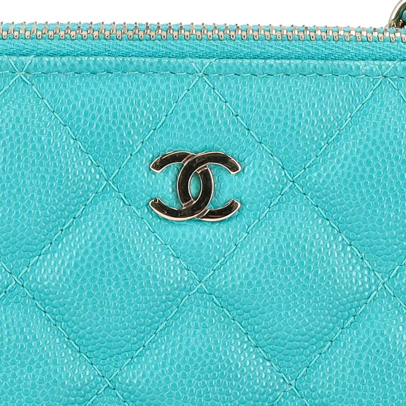 CHANEL シャネル/マトラッセキャビアスキン／Wジップチェーンウォレット／グリーン//229*****/ABランク/18