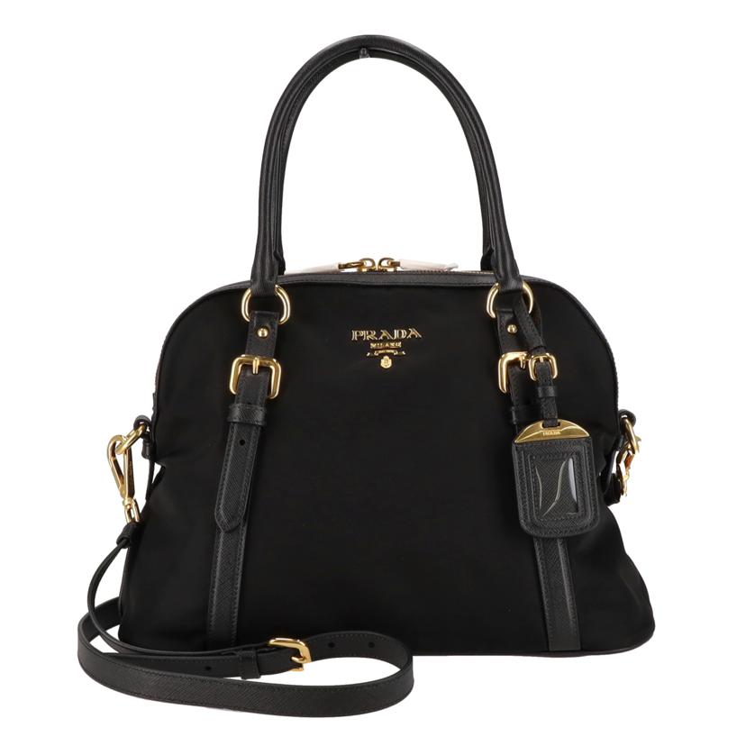 PRADA プラダ/テスートナイロン×レザー2wayハンド／ブラック/1BB013//158**/Sランク/75