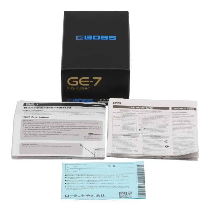 BOSS ボス/エフェクター/グラフィックイコライザー/GE-7//O5L0616/Aランク/62
