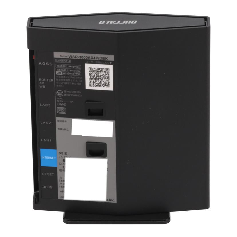 BUFFALO バッファロー/無線LANルーター/WSR-3000AX4P//20704851036402/Aランク/25