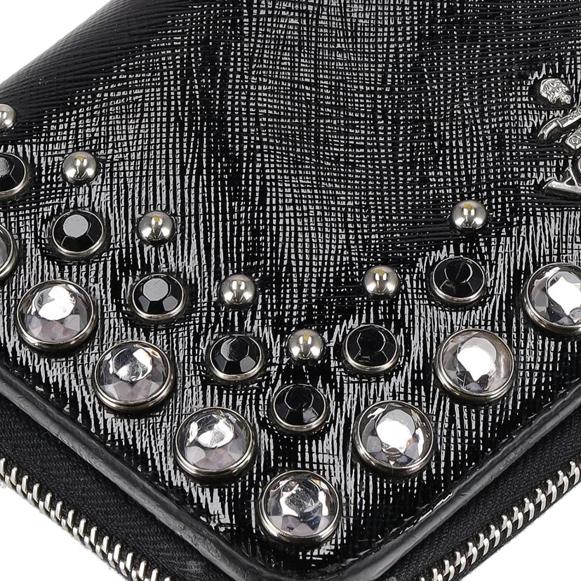 PRADA プラダ/ビジューラウンドファスナー長財布／ブラック/1M0506//164/ABランク/18