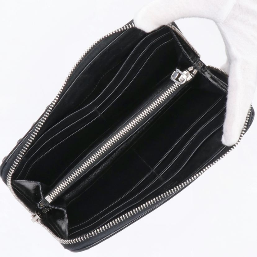 PRADA プラダ/ビジューラウンドファスナー長財布／ブラック/1M0506//164/ABランク/18