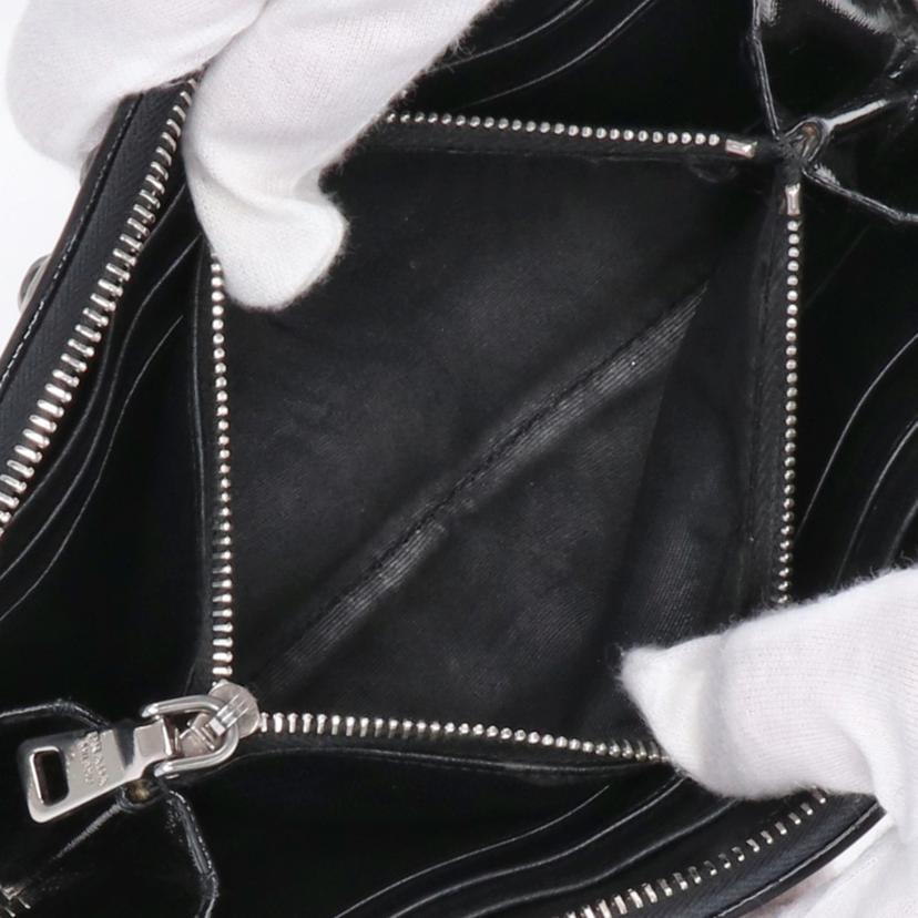 PRADA プラダ/ビジューラウンドファスナー長財布／ブラック/1M0506//164/ABランク/18