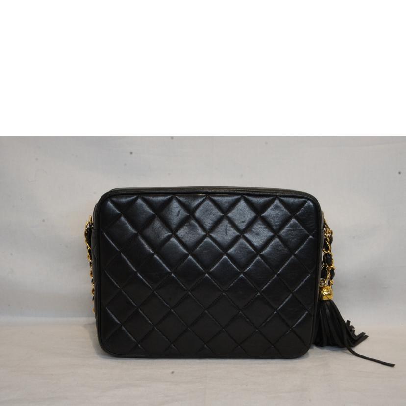 CHANEL シャネル/ビジューココフリンジチェーンショルダーラムスキン//315****/ABランク/92