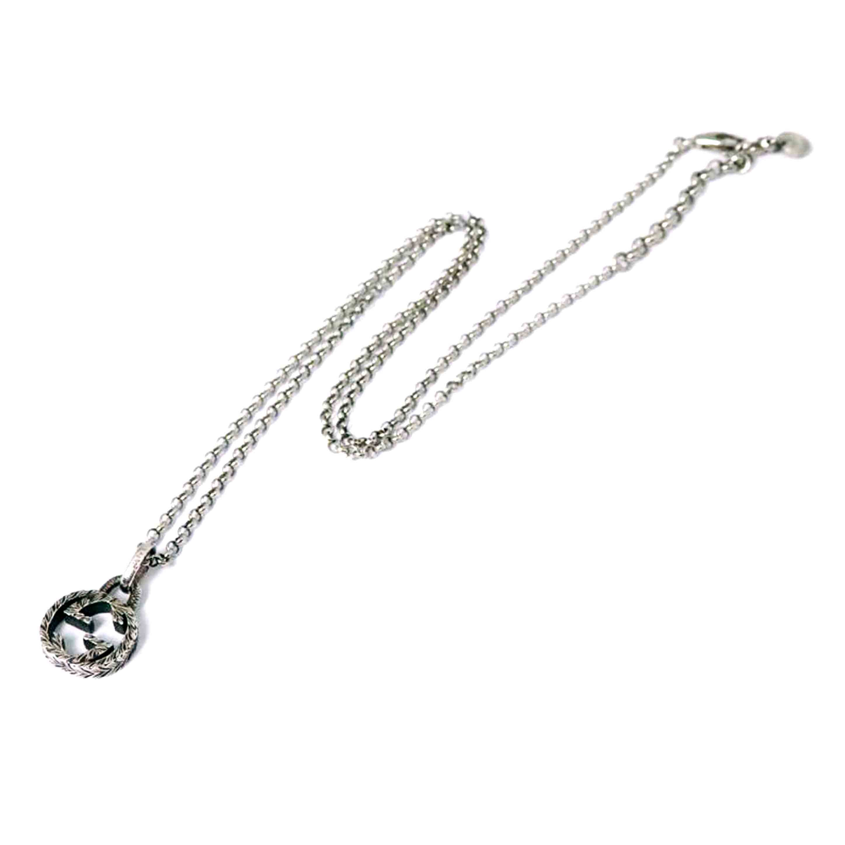 GUCCI グッチ/インターロッキングシルバーネックレス//Aランク/76