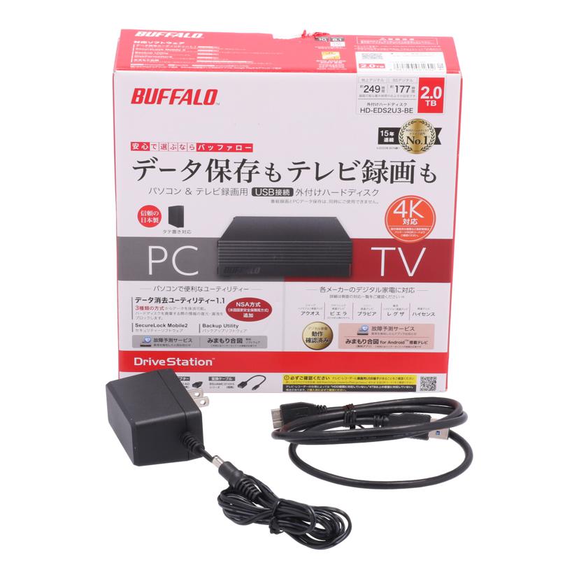 BUFFALO バッファロー　/外付けHDD　2TB/HD-EDS2U3-BE//10616042806301/Bランク/77