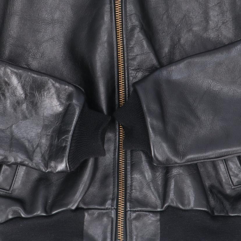 VANSON バンソン/ワッペン／レザースタジャン／ブラックUSA製/55100//Aランク/18